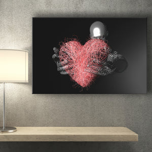Red Heart Leak In Ocean Of Love - Modern Canvas Wall Decor