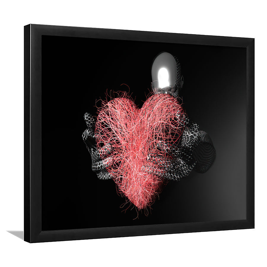 3D Effect Art Red Heart Love Framed Art Prints Wall Decor - Painting Art, Wall Art, Framed Prints, Prints for Sale