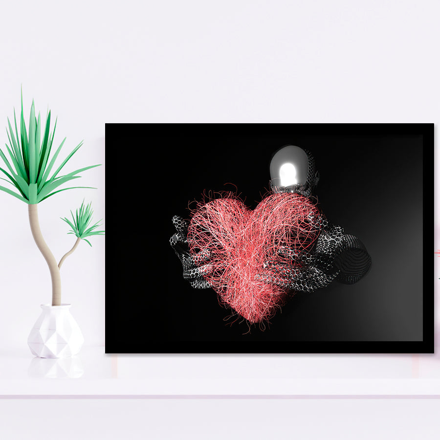 3D Effect Art Red Heart Love Framed Art Prints Wall Decor - Painting Art, Wall Art, Framed Prints, Prints for Sale