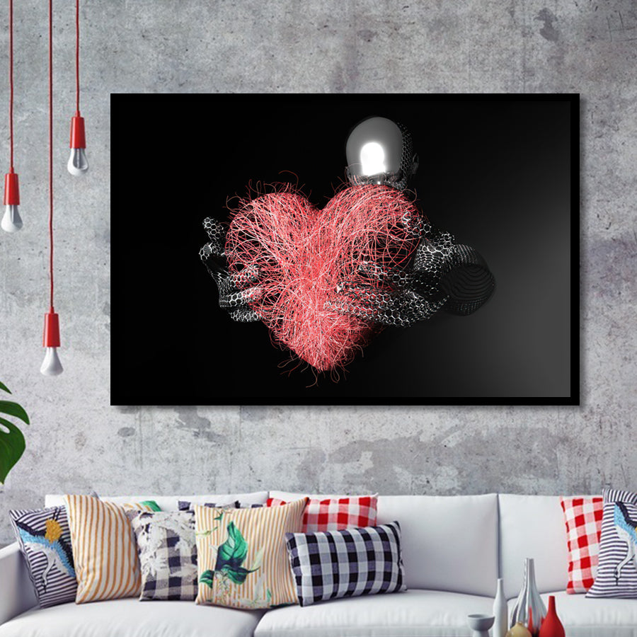 3D Effect Art Red Heart Love Framed Art Prints Wall Decor - Painting Art, Wall Art, Framed Prints, Prints for Sale