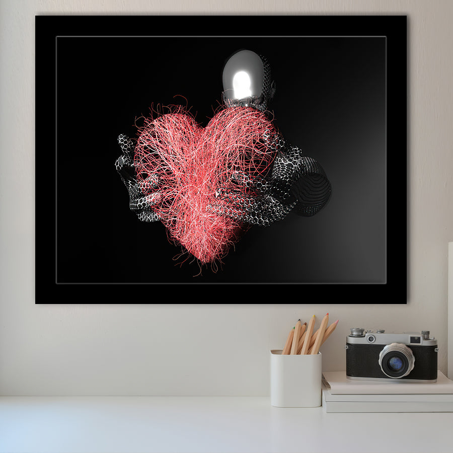 3D Effect Art Red Heart Love Framed Art Prints Wall Decor - Painting Art, Wall Art, Framed Prints, Prints for Sale