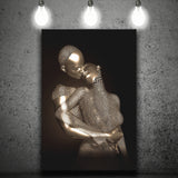 3D Effect Art The Hug Love II Gold Canvas Prints Wall Art - Painting Canvas, Wall Decor, Home Decor, Prints for Sale