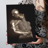 3D Effect Art The Hug Love II Gold Canvas Prints Wall Art - Painting Canvas, Wall Decor, Home Decor, Prints for Sale