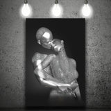 3D Effect Art The Hug Love II Luxury Grey Canvas Prints Wall Art - Painting Canvas, Wall Decor, Home Decor, Prints for Sale