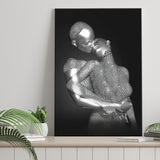 3D Effect Art The Hug Love II Luxury Grey Canvas Prints Wall Art - Painting Canvas, Wall Decor, Home Decor, Prints for Sale