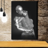 3D Effect Art The Hug Love II Luxury Grey Canvas Prints Wall Art - Painting Canvas, Wall Decor, Home Decor, Prints for Sale