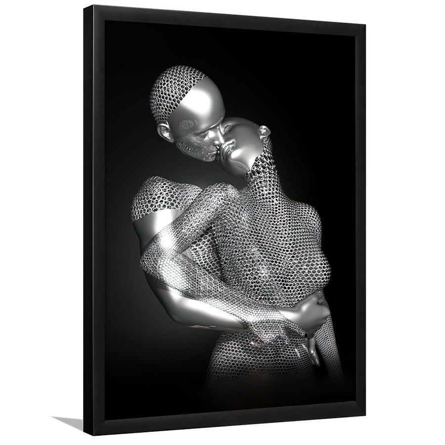 3D Effect Art The Hug Love II Luxury Grey Framed Art Prints Wall Decor - Painting Prints, Wall Art, Home Decor, Prints for Sale