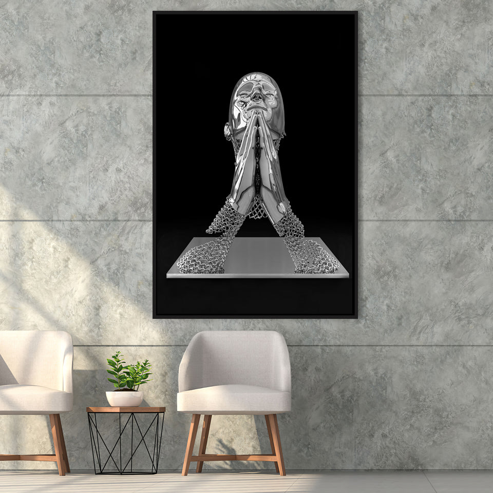 3D Effect Art The Prayer V1 Framed Canvas Prints Wall Art - Painting Canvas, Floating Frame, Painting Prints, For Sale