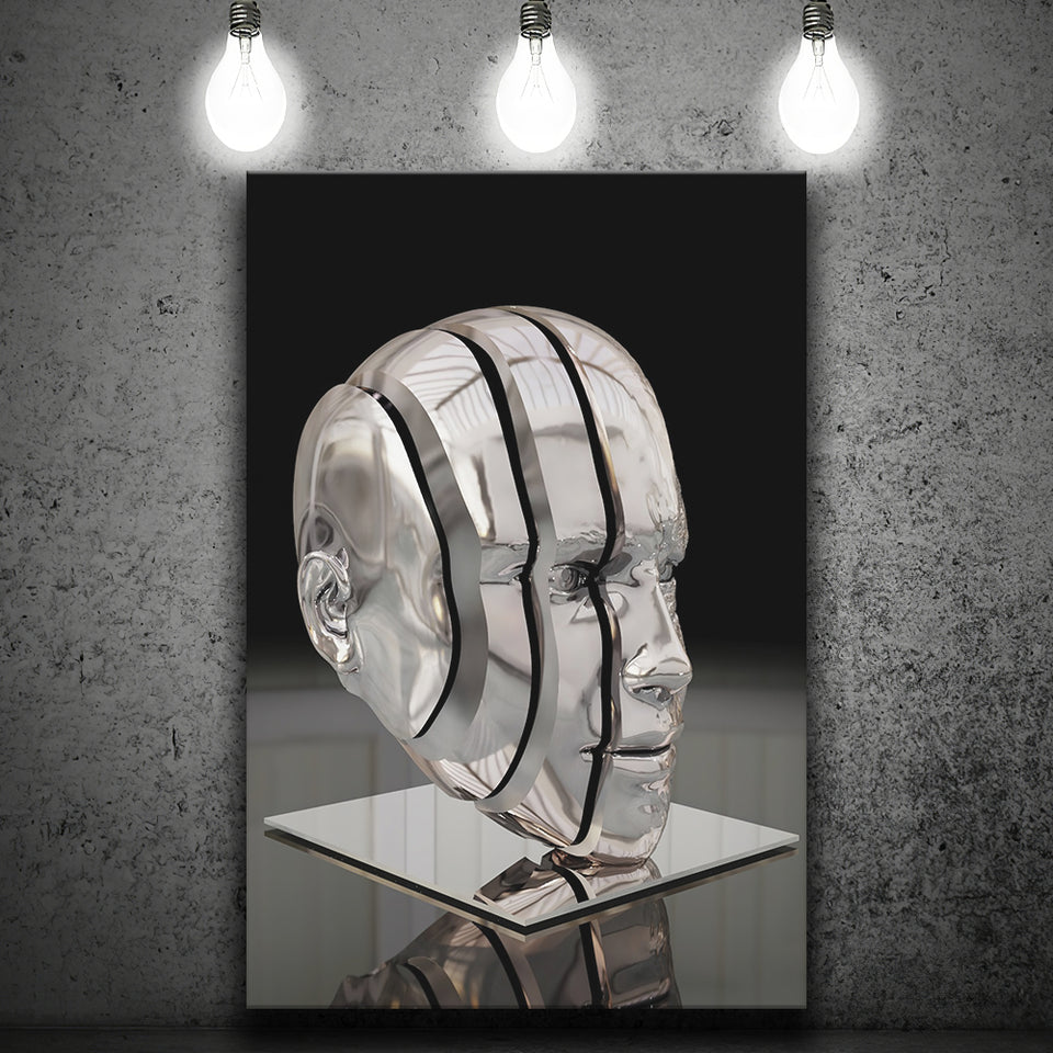 3D Effect Art The Split Head Canvas Prints Wall Art - Painting Canvas, Home Wall Decor, Painting Prints, For Sale