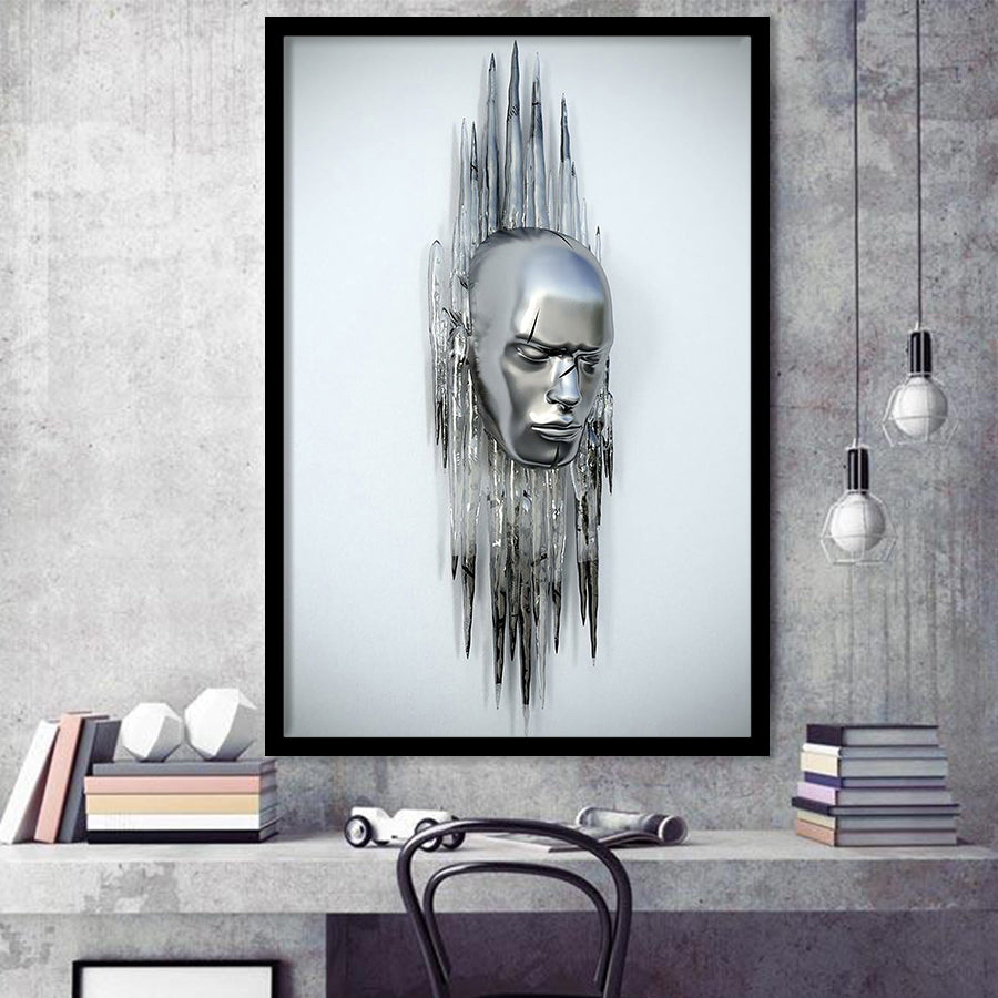 3D Effect Art Abstract Face Framed Art Prints Wall Decor - Painting Prints, Wall Art, Framed Picture, For Sale