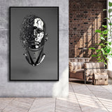 3D Effect Art Abstract Face V1 Framed Canvas Prints Wall Art - Painting Canvas, Floating Frame, Painting Prints, For Sale
