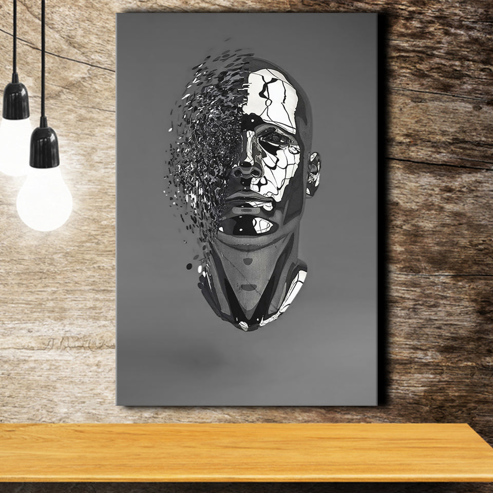 3D Effect Art Abstract Face V1 Canvas Prints Wall Art - Painting Canvas, Home Wall Decor, Painting Prints, For Sale