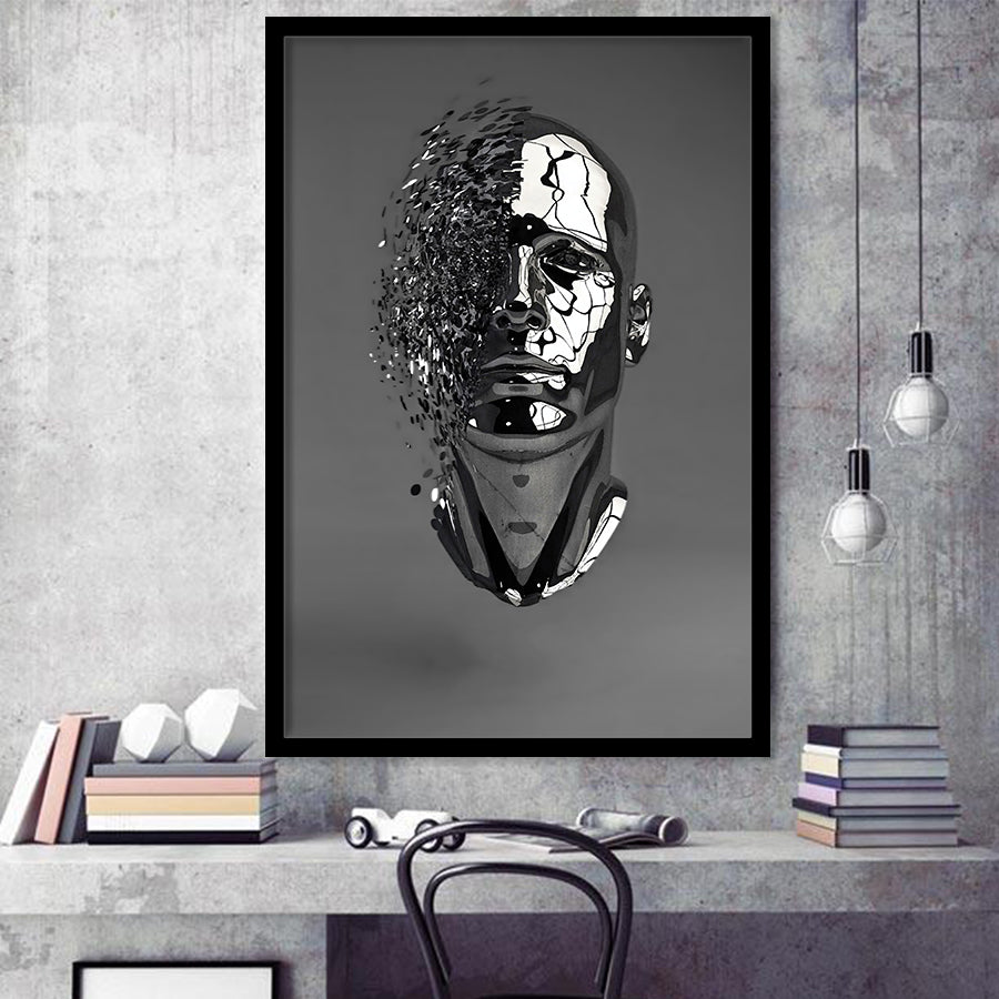3D Effect Art Abstract Face V1 Framed Art Prints Wall Decor - Painting Prints, Wall Art, Framed Picture, For Sale