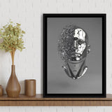 3D Effect Art Abstract Face V1 Framed Canvas Prints Wall Art - Painting Canvas, Floating Frame, Painting Prints, For Sale