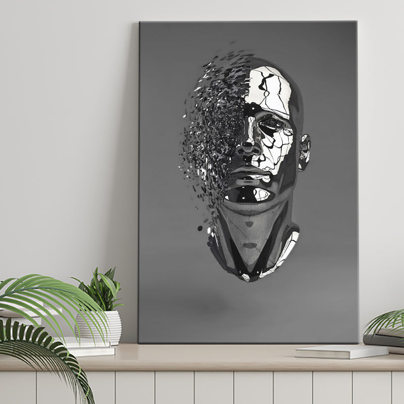 3D Effect Art Abstract Face V1 Canvas Prints Wall Art - Painting Canvas, Home Wall Decor, Painting Prints, For Sale