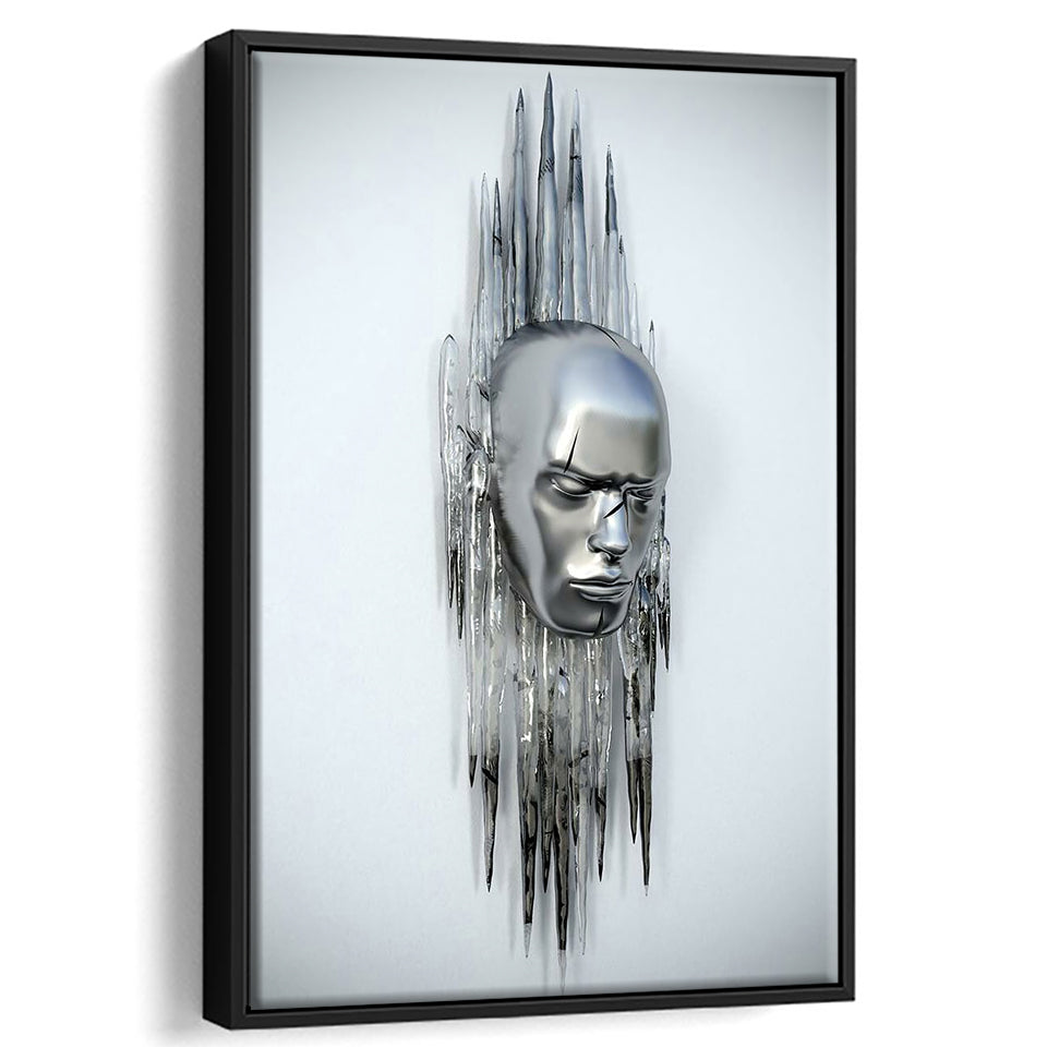 3D Effect Art Abstract Face Framed Canvas Prints Wall Art - Painting Canvas, Floating Frame, Painting Prints, For Sale