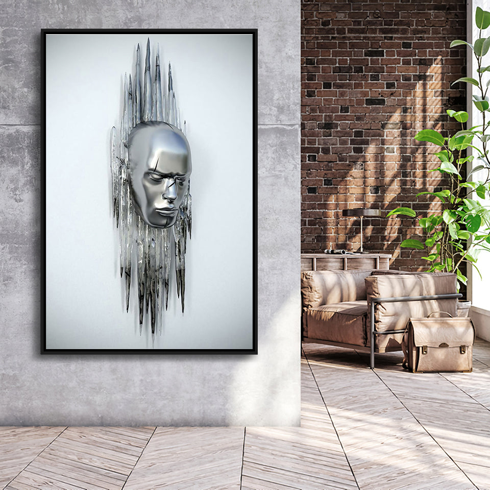3D Effect Art Abstract Face Framed Canvas Prints Wall Art - Painting Canvas, Floating Frame, Painting Prints, For Sale