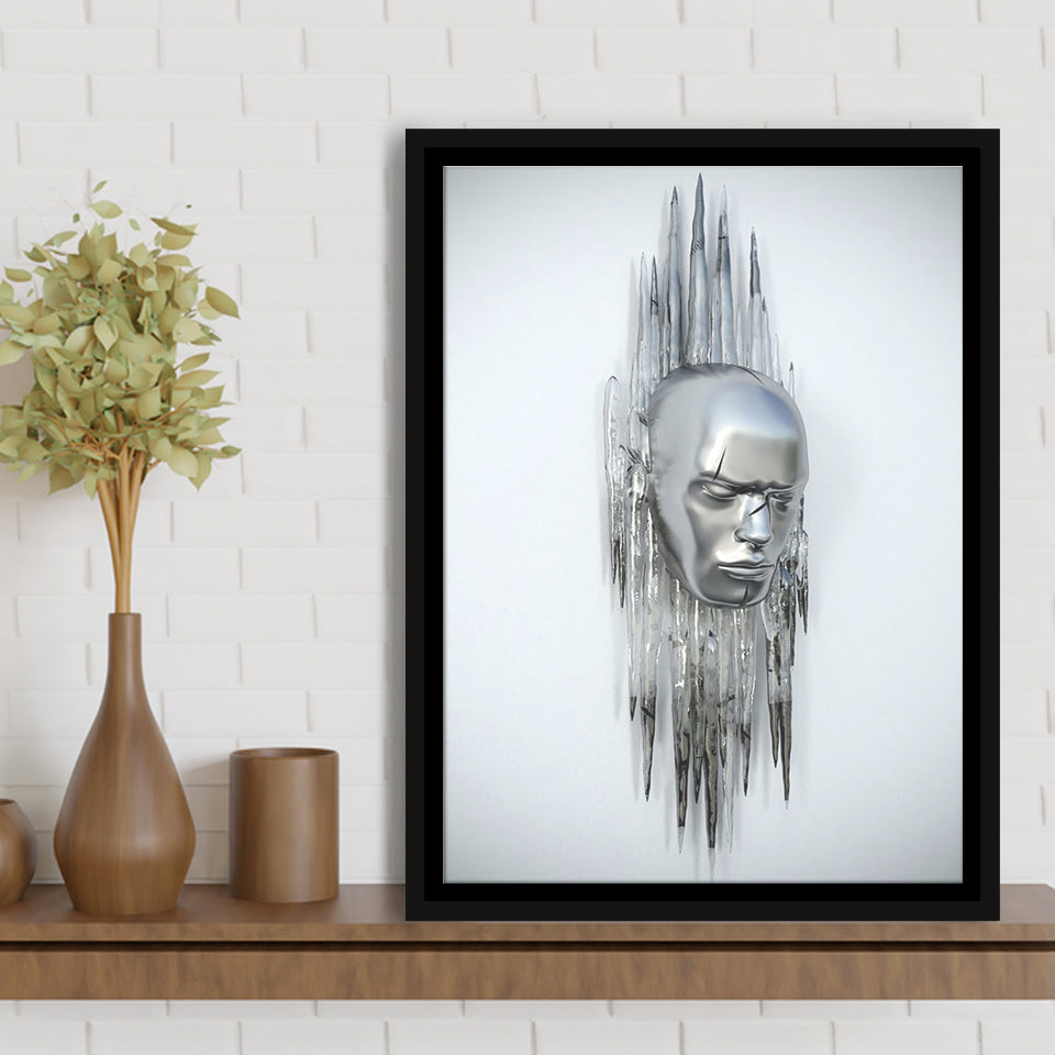 3D Effect Art Abstract Face Framed Canvas Prints Wall Art - Painting Canvas, Floating Frame, Painting Prints, For Sale