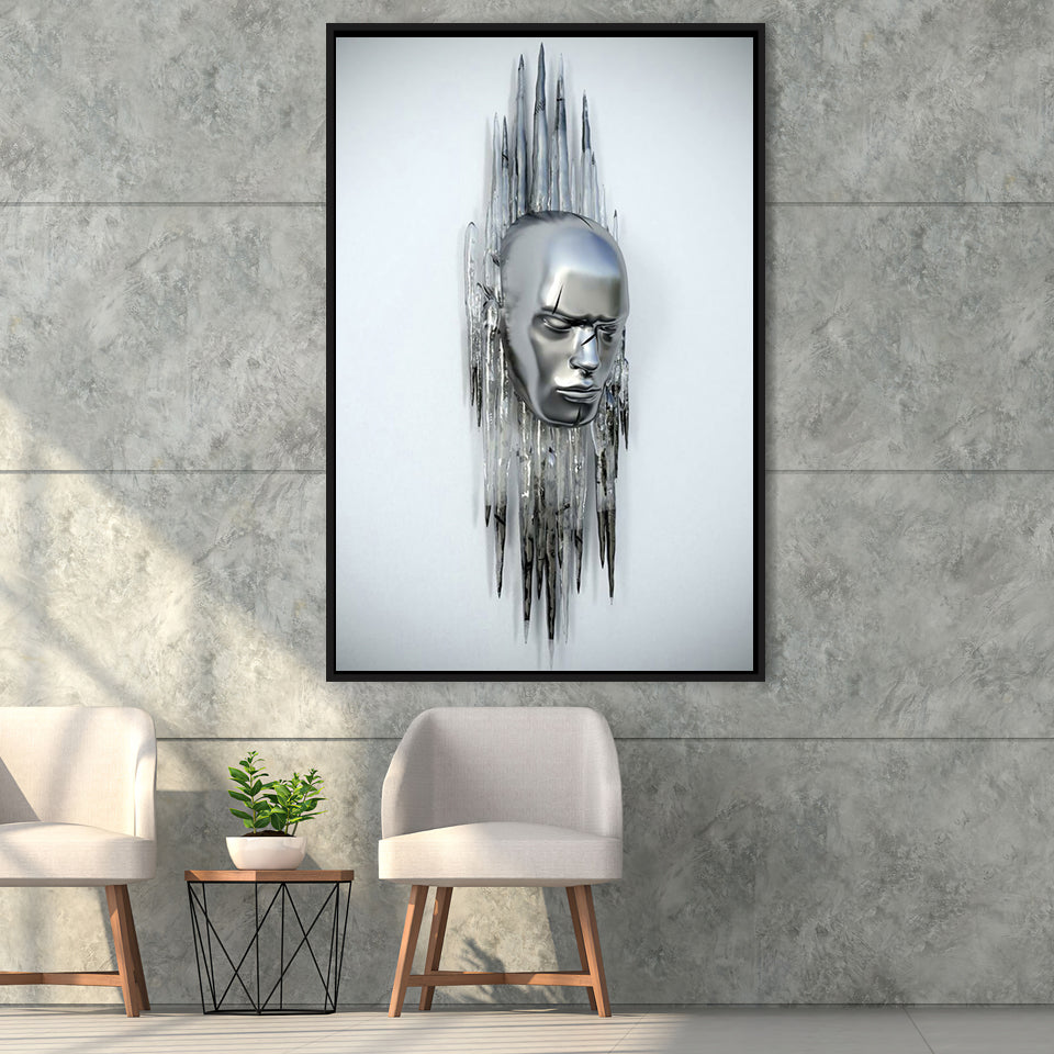3D Effect Art Abstract Face Framed Canvas Prints Wall Art - Painting Canvas, Floating Frame, Painting Prints, For Sale