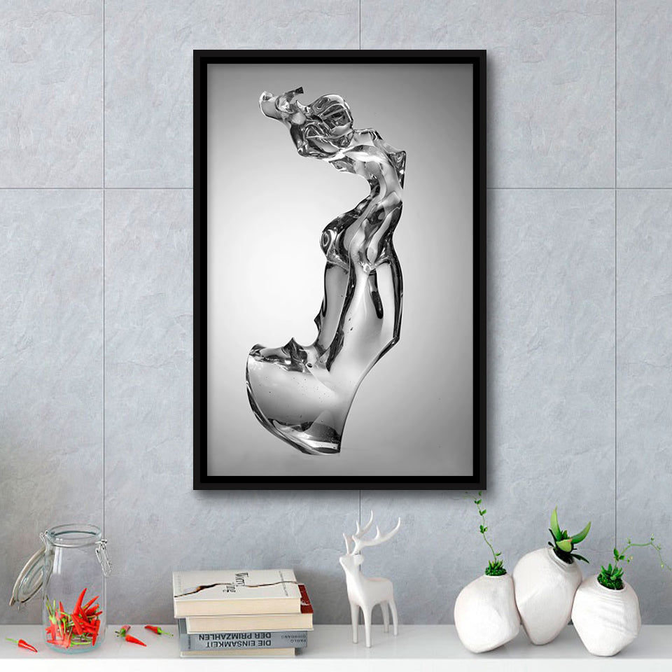 3D Effect Art Attractive Body Of A Woman V1 Framed Canvas Prints Wall Art - Painting Canvas, Floating Frame, Painting Prints, For Sale
