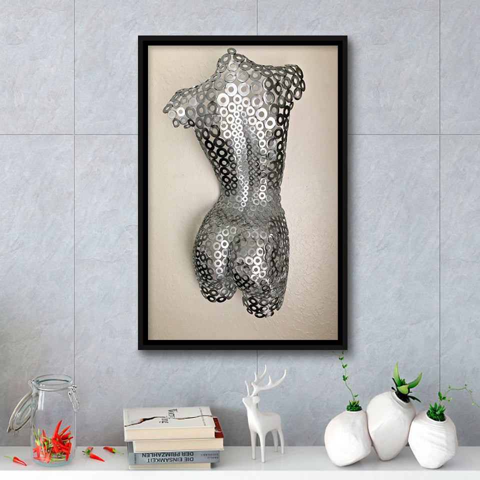 3D Effect Art Attractive Body Of A Woman V4 Framed Canvas Prints Wall Art - Painting Canvas, Floating Frame, Painting Prints, For Sale