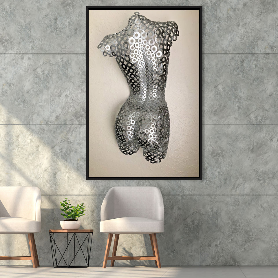 3D Effect Art Attractive Body Of A Woman V4 Framed Canvas Prints Wall Art - Painting Canvas, Floating Frame, Painting Prints, For Sale