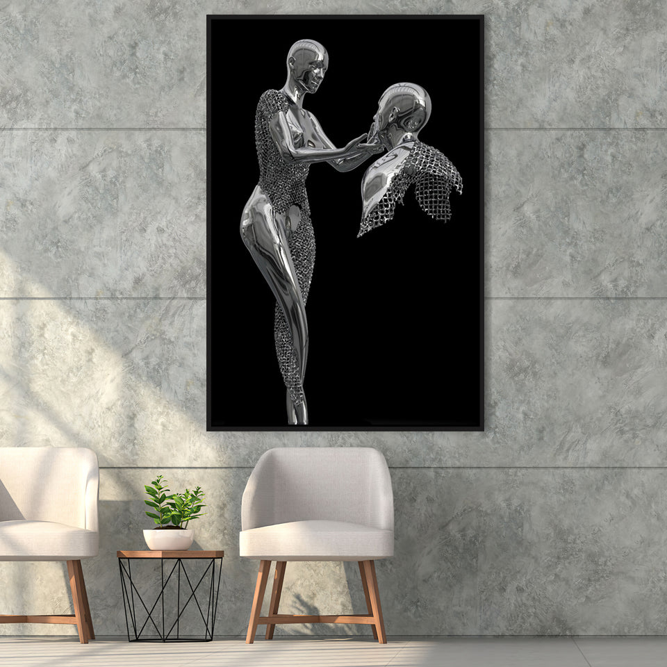 3D Effect Art Love Comes From The Heart Framed Canvas Prints Wall Art - Painting Canvas, Floating Frame, Painting Prints, For Sale