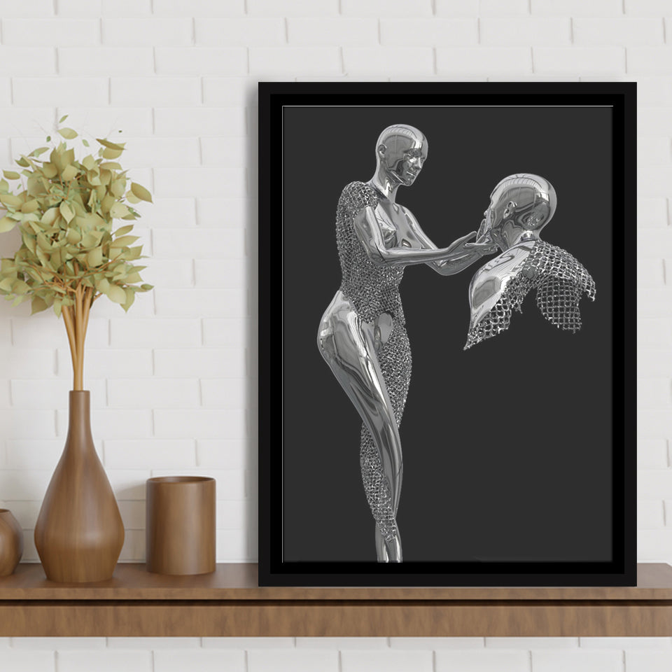 3D Effect Art Love Comes From The Heart Framed Canvas Prints Wall Art - Painting Canvas, Floating Frame, Painting Prints, For Sale