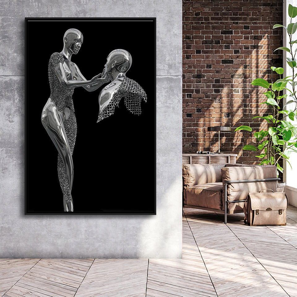 3D Effect Art Love Comes From The Heart Framed Canvas Prints Wall Art - Painting Canvas, Floating Frame, Painting Prints, For Sale
