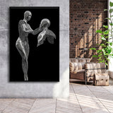 3D Effect Art Love Comes From The Heart Framed Canvas Prints Wall Art - Painting Canvas, Floating Frame, Painting Prints, For Sale