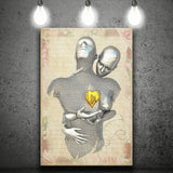 3D Effect Art Love Gold Heart Floral Paper V1 Canvas Prints Wall Art - Painting Canvas, Home Wall Decor, For Sale