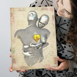 3D Effect Art Love Gold Heart Floral Paper V1 Canvas Prints Wall Art - Painting Canvas, Home Wall Decor, For Sale