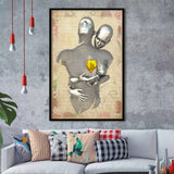 3D Effect Art Love Gold Heart Floral Paper V1 Framed Art Print Wall Decor - Painting Art,Framed Picture,Wall Art