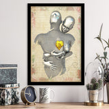 3D Effect Art Love Gold Heart Floral Paper V1 Framed Art Print Wall Decor - Painting Art,Framed Picture,Wall Art