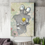 3D Effect Art Love Gold Heart Floral Paper Lyric Song V2 Canvas Prints Wall Art - Painting Canvas, Home Wall Decor, For Sale