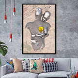 3D Effect Art Love Gold Heart Floral Paper Lyric Song V3 Framed Art Print Wall Decor - Painting Art,Framed Picture,Wall Art