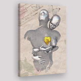 3D Effect Art Love Gold Heart Floral Paper Lyric Song V3 Canvas Prints Wall Art - Painting Canvas, Home Wall Decor, For Sale