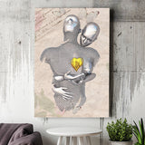 3D Effect Art Love Gold Heart Floral Paper Lyric Song V3 Canvas Prints Wall Art - Painting Canvas, Home Wall Decor, For Sale