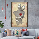 3D Effect Art Love Red Moon Heart Floral Paper V1 Framed Art Print Wall Decor - Painting Art,Framed Picture,Wall Art