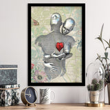 3D Effect Art Love Red Moon Heart Floral Paper Lyric Song V2 Framed Art Print Wall Decor - Painting Art,Framed Picture,Wall Art