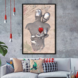 3D Effect Art Love Red Moon Heart Floral Paper Lyric Song V3 Framed Art Print Wall Decor - Painting Art,Framed Picture,Wall Art