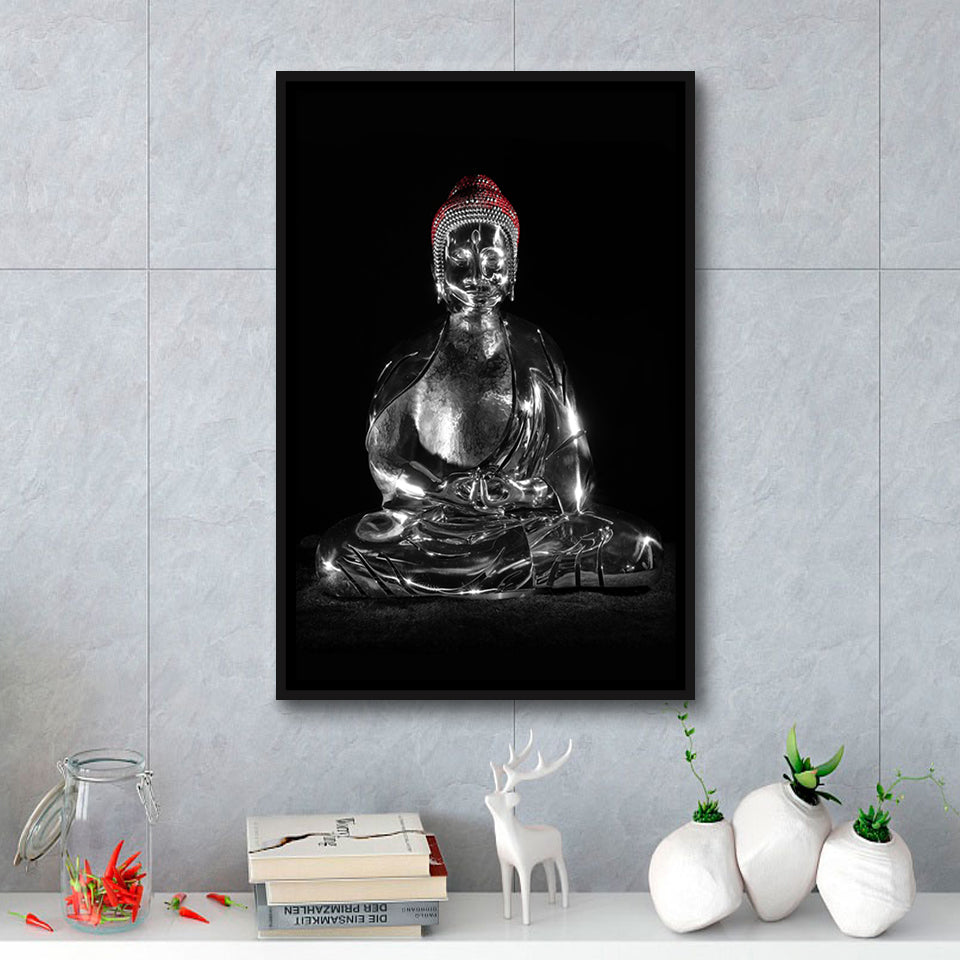 3D Effect Art Buddha Meditation Framed Canvas Prints Wall Art - Painting Canvas, Floating Frame, Painting Prints, For Sale