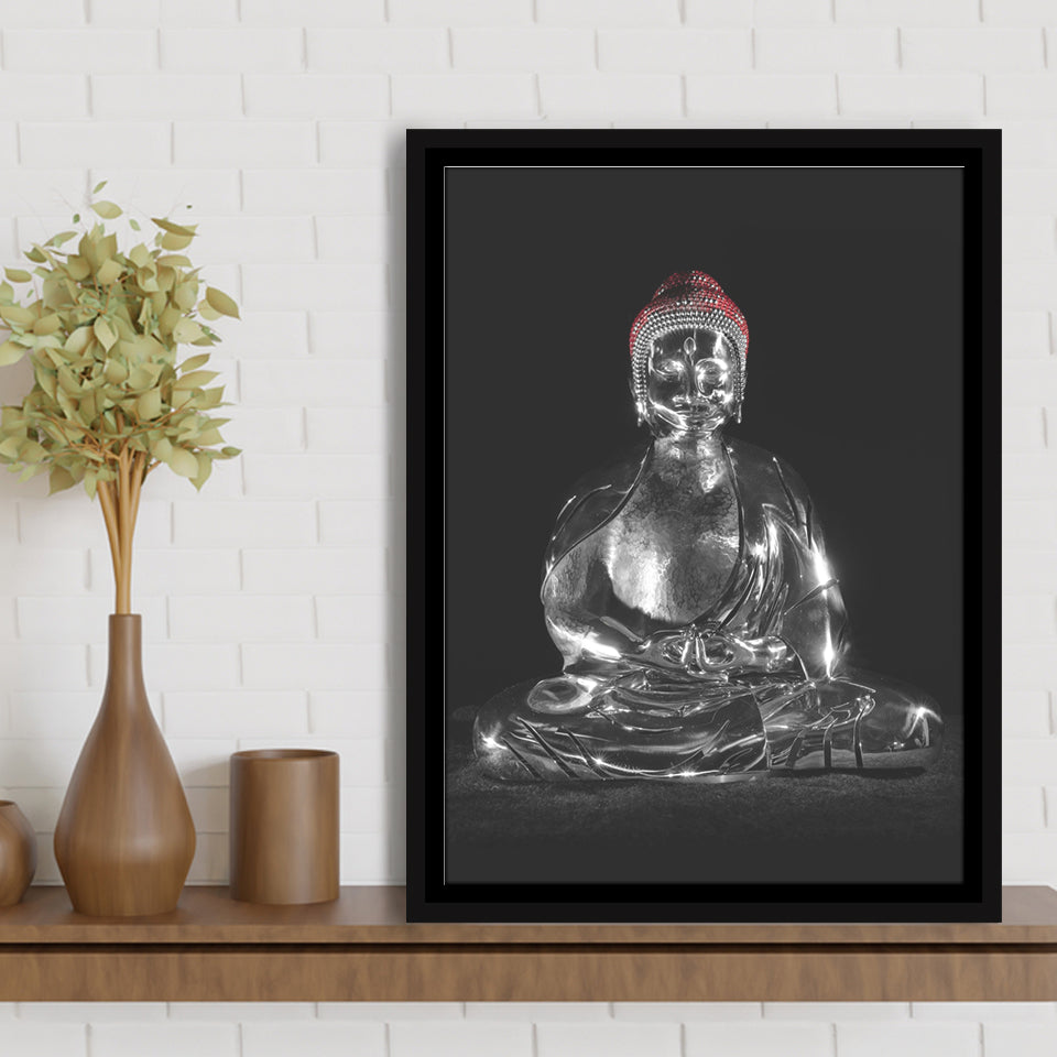 3D Effect Art Buddha Meditation Framed Canvas Prints Wall Art - Painting Canvas, Floating Frame, Painting Prints, For Sale