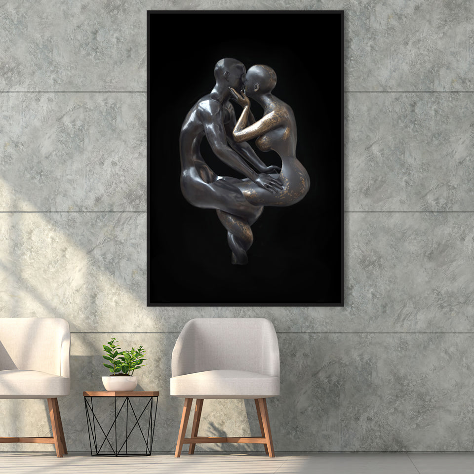 3D Effect Art Loyalty Bronze Framed Canvas Prints Wall Art - Painting Canvas, Floating Frame, Painting Prints, For Sale