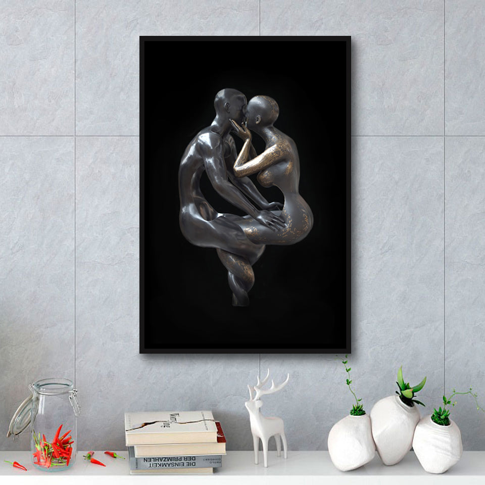 3D Effect Art Loyalty Bronze Framed Canvas Prints Wall Art - Painting Canvas, Floating Frame, Painting Prints, For Sale