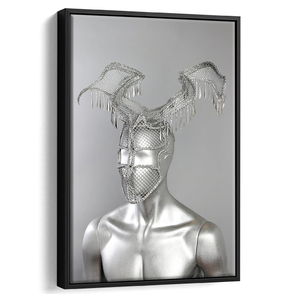 3D Effect Art Omar António Metal Head Framed Canvas Prints Wall Art - Painting Canvas, Floating Frame, Painting Prints, For Sale