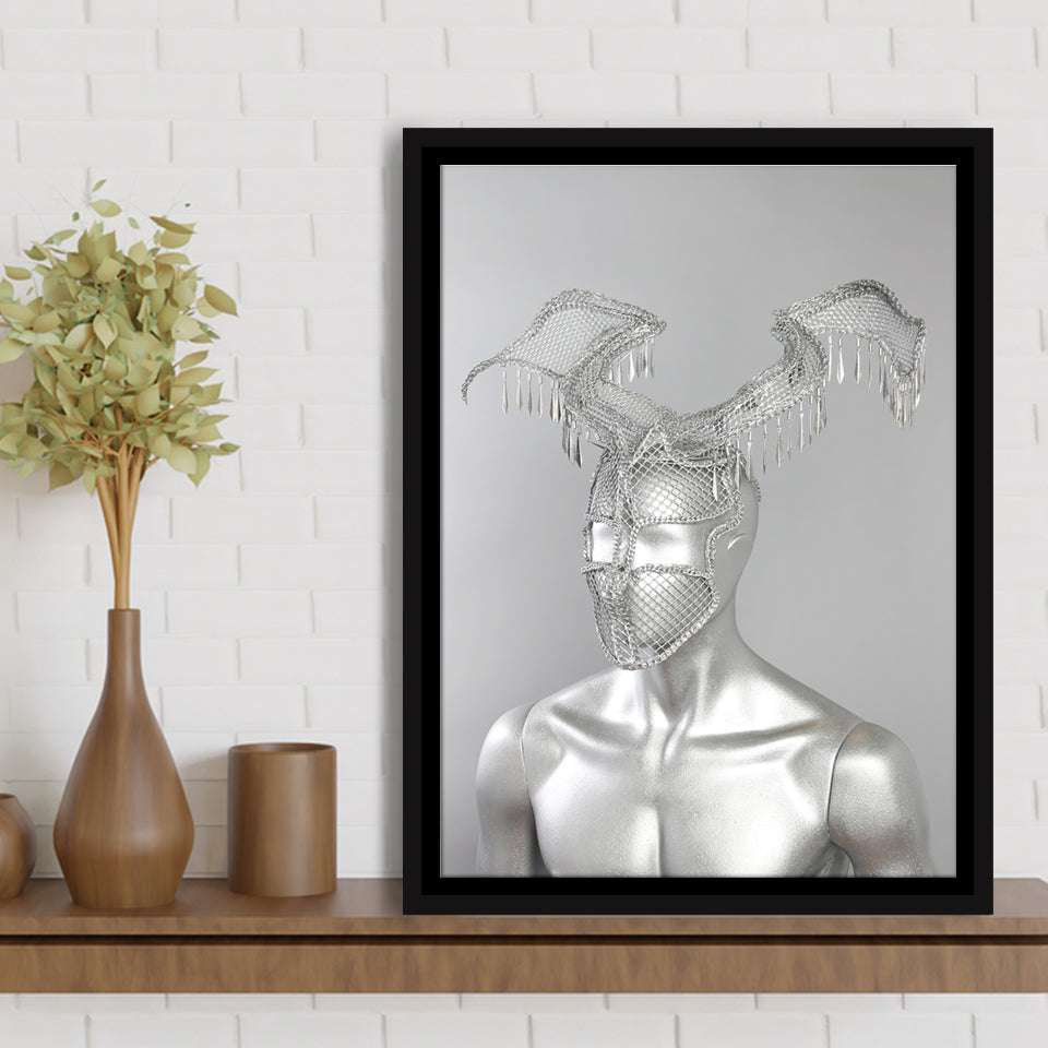 3D Effect Art Omar António Metal Head Framed Canvas Prints Wall Art - Painting Canvas, Floating Frame, Painting Prints, For Sale