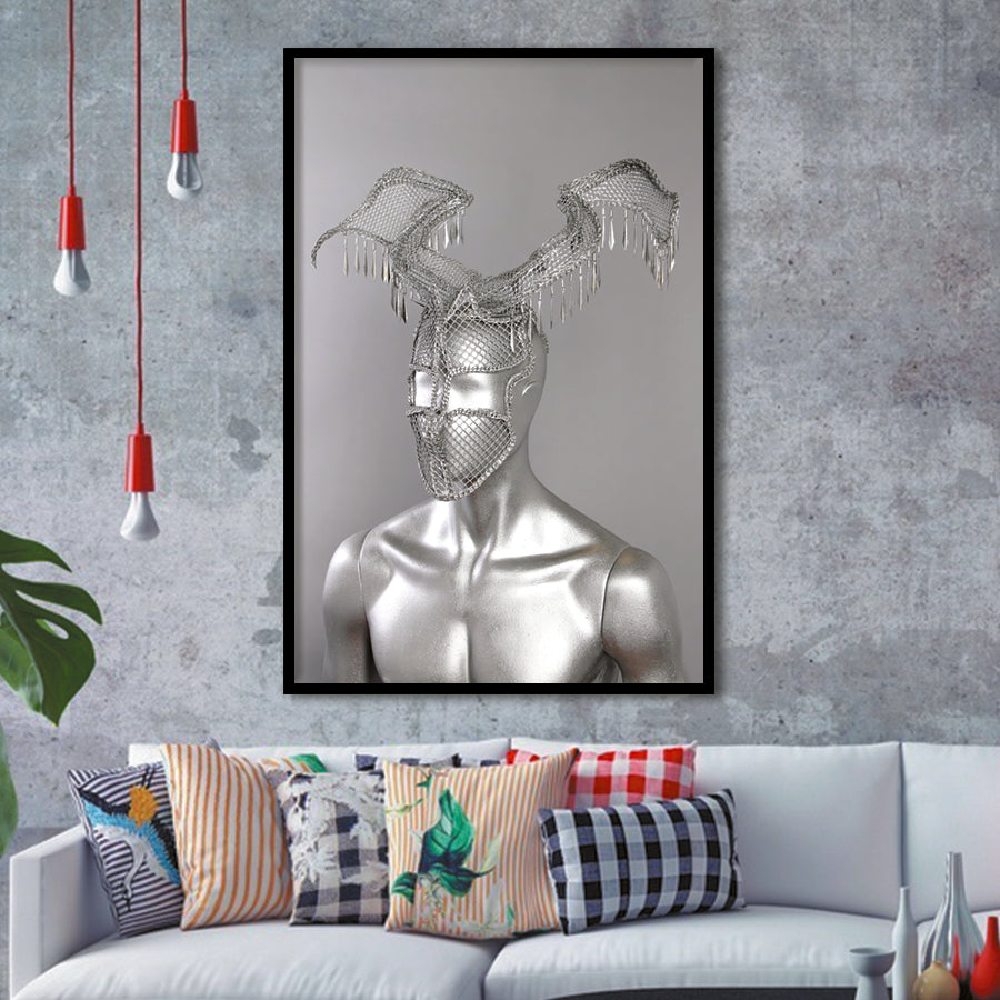 3D Effect Art Omar António Metal Head Framed Art Prints Wall Decor - Painting Prints, Wall Art, Framed Picture, For Sale