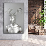 3D Effect Art Omar António Metal Head Framed Canvas Prints Wall Art - Painting Canvas, Floating Frame, Painting Prints, For Sale