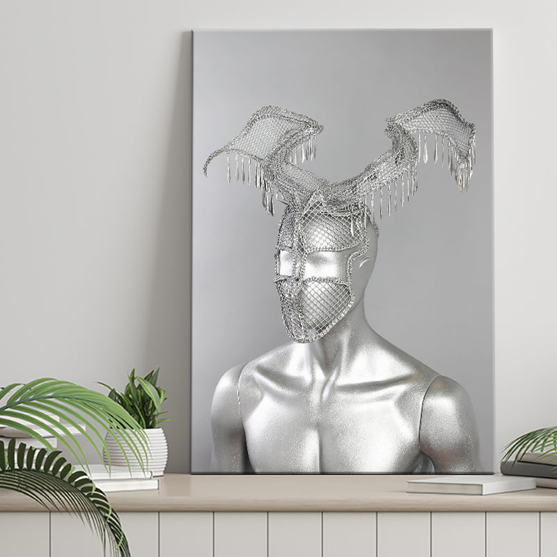 3D Effect Art Omar António Metal Head Canvas Prints Wall Art - Painting Canvas, Home Wall Decor, Painting Prints, For Sale